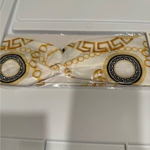 Gold and White Patterned Stretch Headband